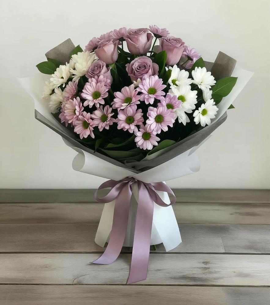 Букет цветов из: Хризантемы и Розы в Мичурине Республика Дагестан