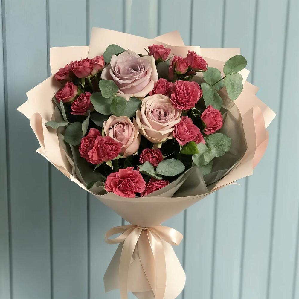 Букет цветов из: Гвоздики и Розы в Мичурине Республика Дагестан