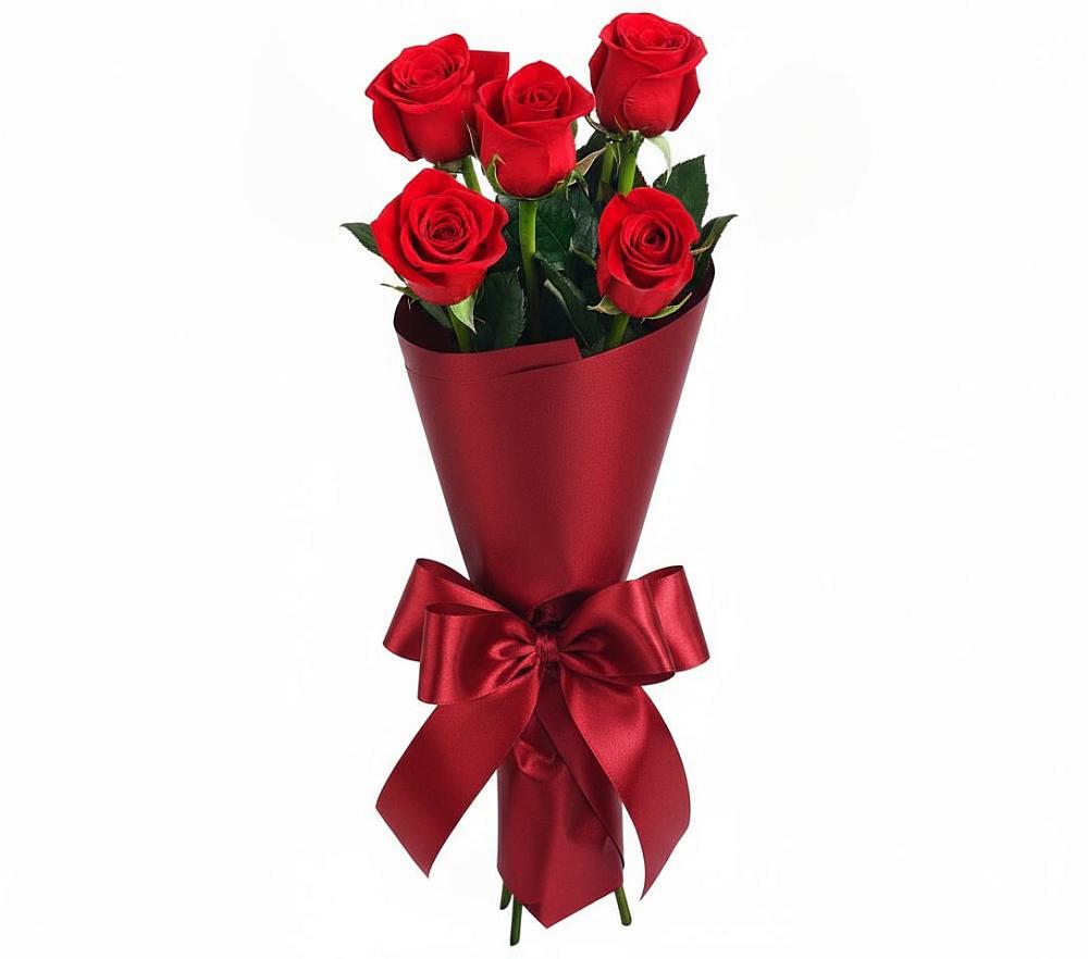 Букет 5 Красных роз Эдлесс Лав в Мичурине Республика Дагестан