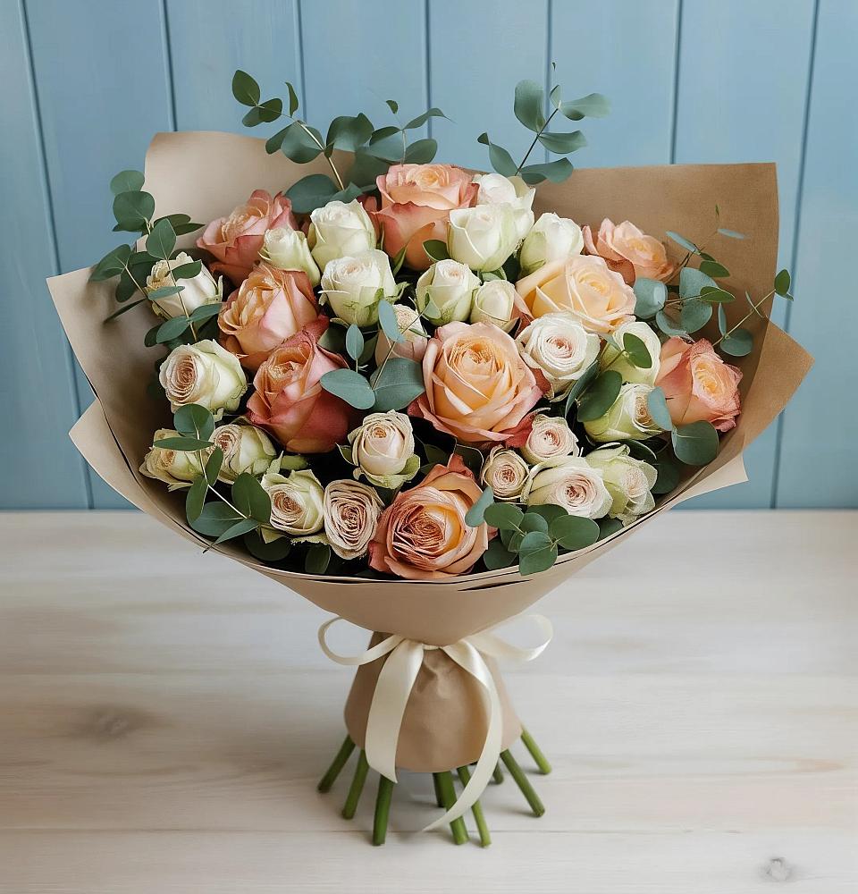 Букет цветов из: Альстромерии и Розы в Мичурине Республика Дагестан