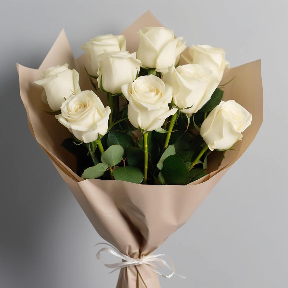 Букет 9 Белых роз Эдлесс Лав в Мичурине Республика Дагестан