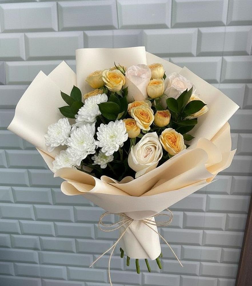 Букет цветов из: Розы и Хризантемы в Мичурине Республика Дагестан