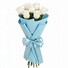 Букет 7 белых роз Проуд в Мичурине Республика Дагестан