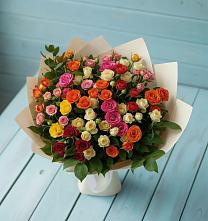 Букет Микс из разноцветных кустовых роз в Мичурине Республика Дагестан